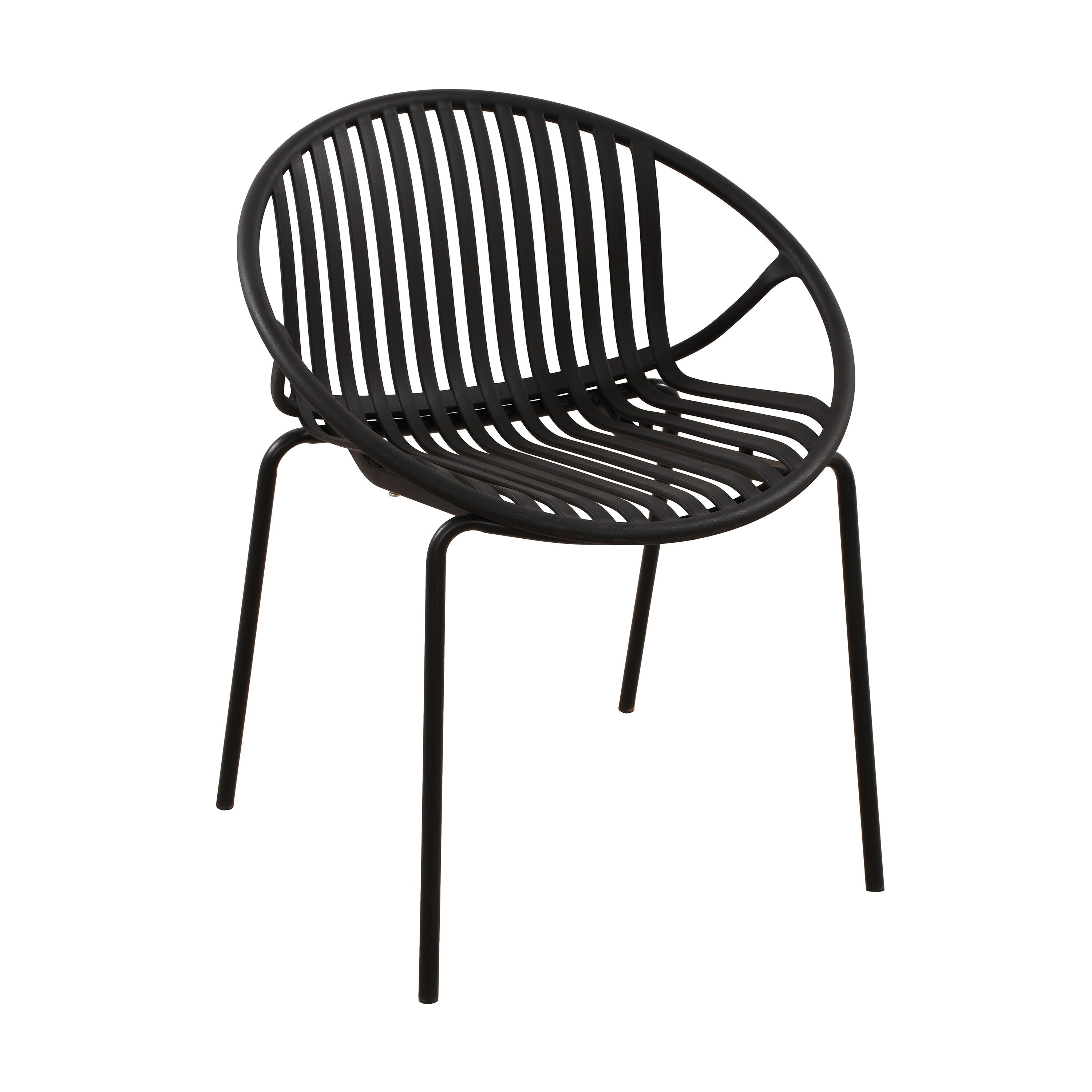 Ensemble de salle à manger d'extérieur moderne 7 pièces avec chaises empilables, blanc