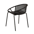 Ensemble de salle à manger d'extérieur moderne 7 pièces avec chaises empilables, blanc
