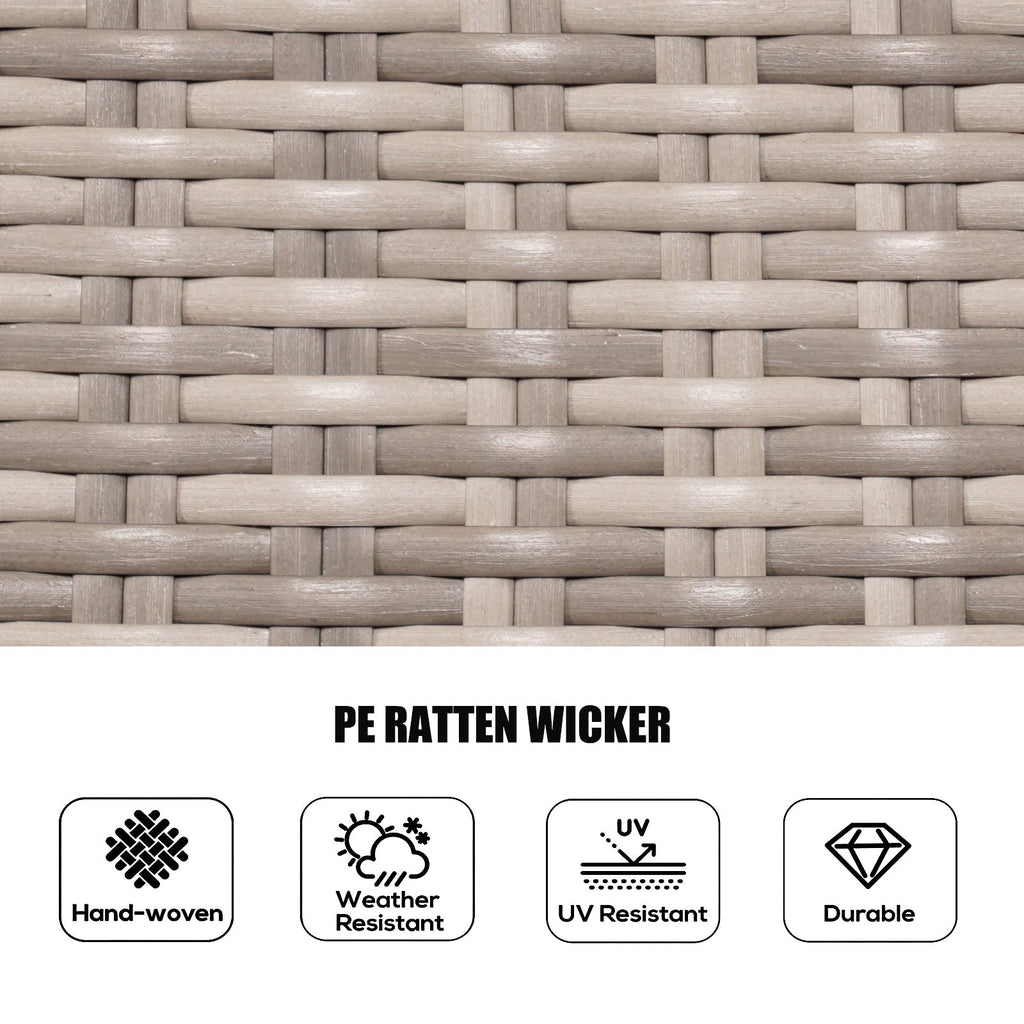 Ensemble de salle à manger rond en rotin et osier pour patio, 7 pièces, avec coussins, par Moda Furnishings