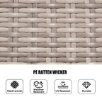 Ensemble de salle à manger rond en rotin et osier pour patio, 7 pièces, avec coussins, par Moda Furnishings