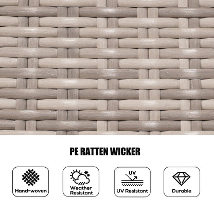 Ensemble de salle à manger rond en rotin et osier pour patio, 7 pièces, avec coussins, par Moda Furnishings