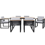Ensemble table et chaises de patio 7 pièces avec coussins amovibles