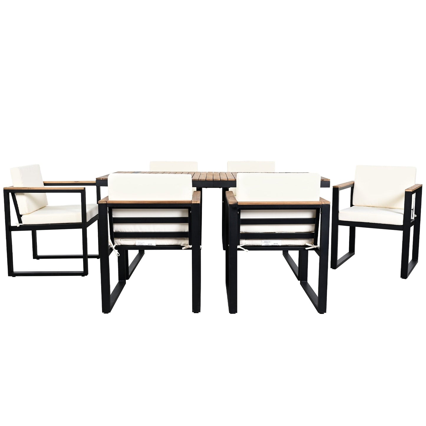 Ensemble table et chaises de patio 7 pièces avec coussins amovibles
