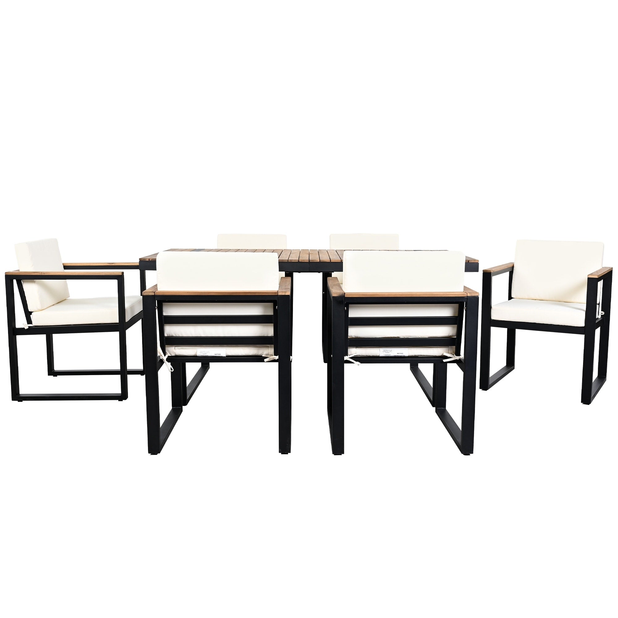Ensemble table et chaises de patio 7 pièces avec coussins amovibles