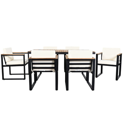 Ensemble table et chaises de patio 7 pièces avec coussins amovibles