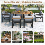 Ensemble table et chaises de patio 7 pièces avec coussins amovibles