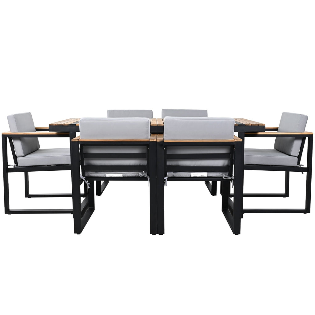 Ensemble table et chaises de patio 7 pièces avec coussins amovibles