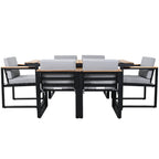 Ensemble table et chaises de patio 7 pièces avec coussins amovibles
