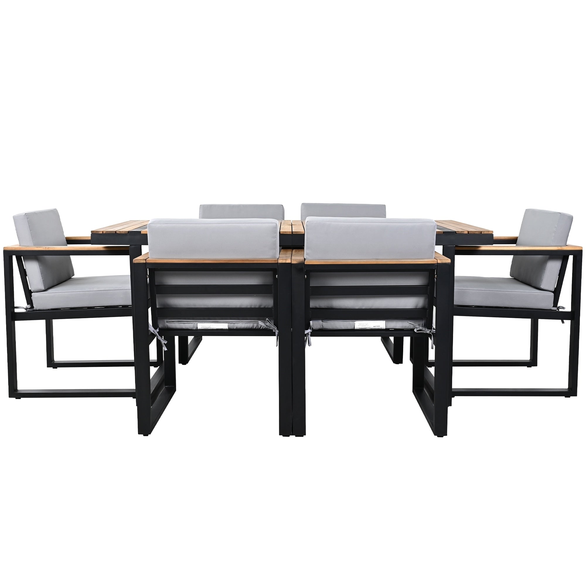 Ensemble table et chaises de patio 7 pièces avec coussins amovibles