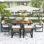 Ensemble table et chaises de patio 7 pièces avec coussins amovibles