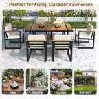 Ensemble table et chaises de patio 7 pièces avec coussins amovibles