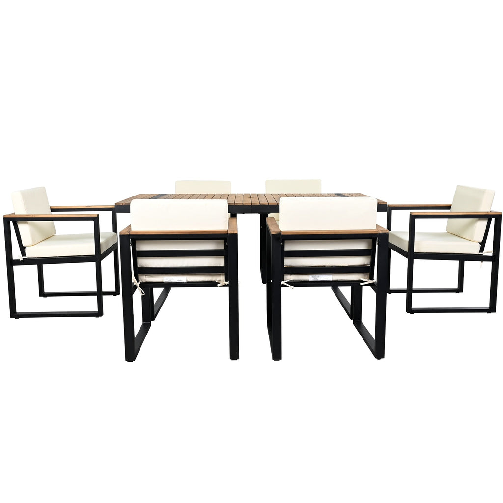 Ensemble table et chaises de patio 7 pièces avec coussins amovibles