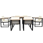 Ensemble table et chaises de patio 7 pièces avec coussins amovibles