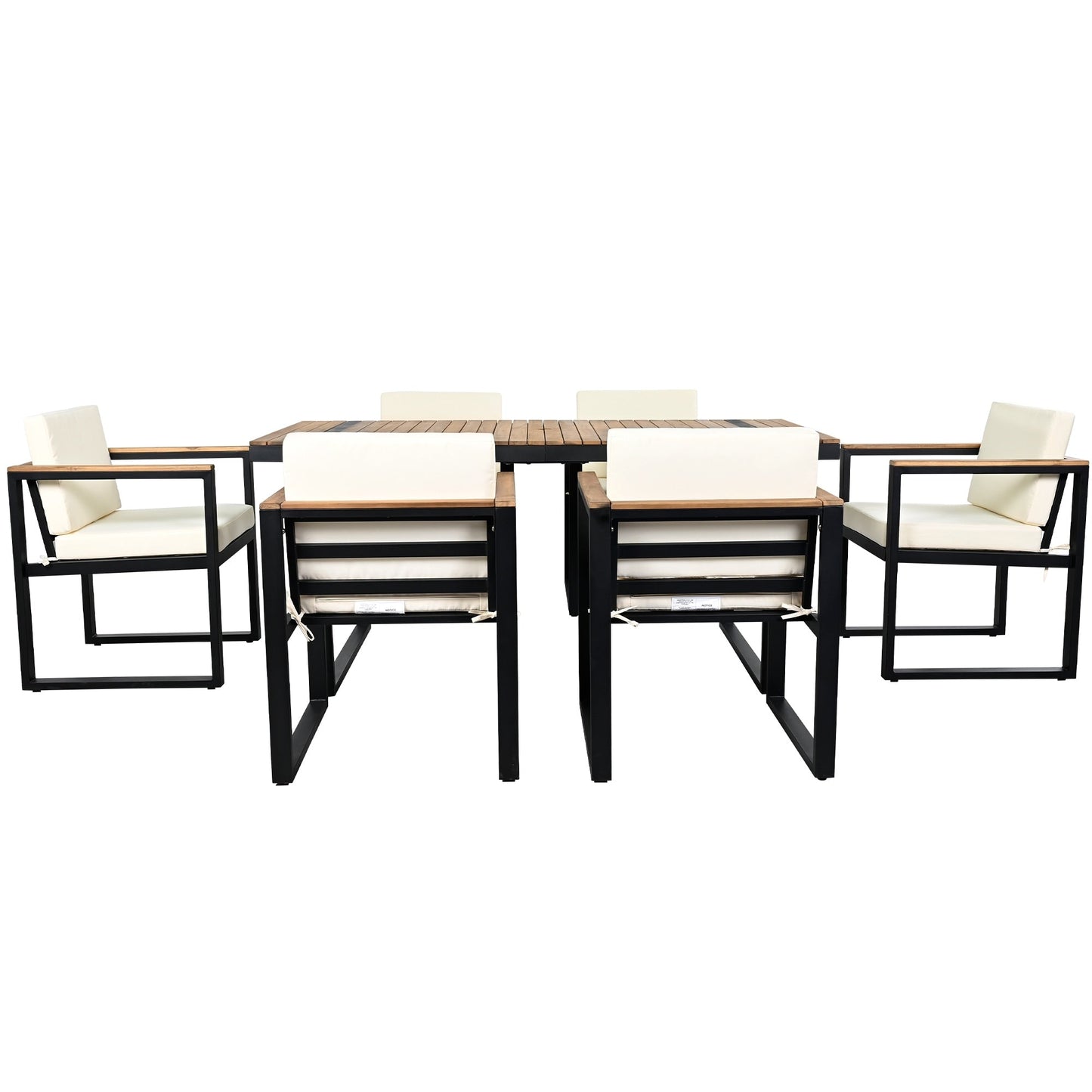 Ensemble table et chaises de patio 7 pièces avec coussins amovibles