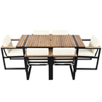 Ensemble table et chaises de patio 7 pièces avec coussins amovibles