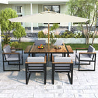 Ensemble table et chaises de patio 7 pièces avec coussins amovibles
