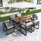 Ensemble table et chaises de patio 7 pièces avec coussins amovibles