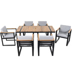Ensemble table et chaises de patio 7 pièces avec coussins amovibles