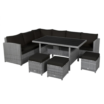 Ensemble de meubles de patio en rotin d'extérieur 7 pièces