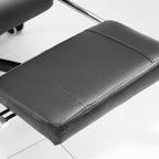 Chaise de bureau massante à 7 points de vibration, chaise de jeu en cuir PU avec support lombaire et repose-pieds rétractable