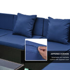 Ensemble de salon d'extérieur modulable Outsunny en osier 7 pièces