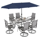 Ensemble de salle à manger de patio 7 pièces MAISON ARTS avec chaises pivotantes en textilène