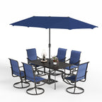 Ensemble de salle à manger de patio 7 pièces MAISON ARTS avec chaises pivotantes en textilène
