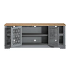 70 in. Rustic Decorative Floral Door TV Stand for up to 80 TVs