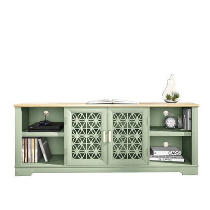 Meuble TV décoratif rustique à motif floral de 70 po pouvant accueillir jusqu'à 80 téléviseurs