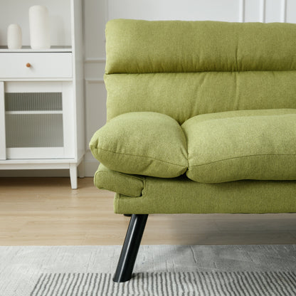 Canapé 2 places en tissu Teddy 70.08 avec coussins épais, pieds en métal et capacité de charge de 600 lb