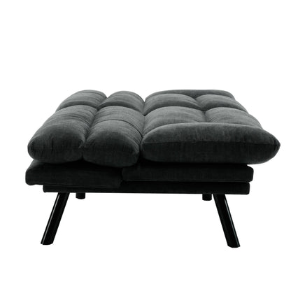 Canapé 2 places en tissu Teddy 70.08 avec coussins épais, pieds en métal et capacité de charge de 600 lb