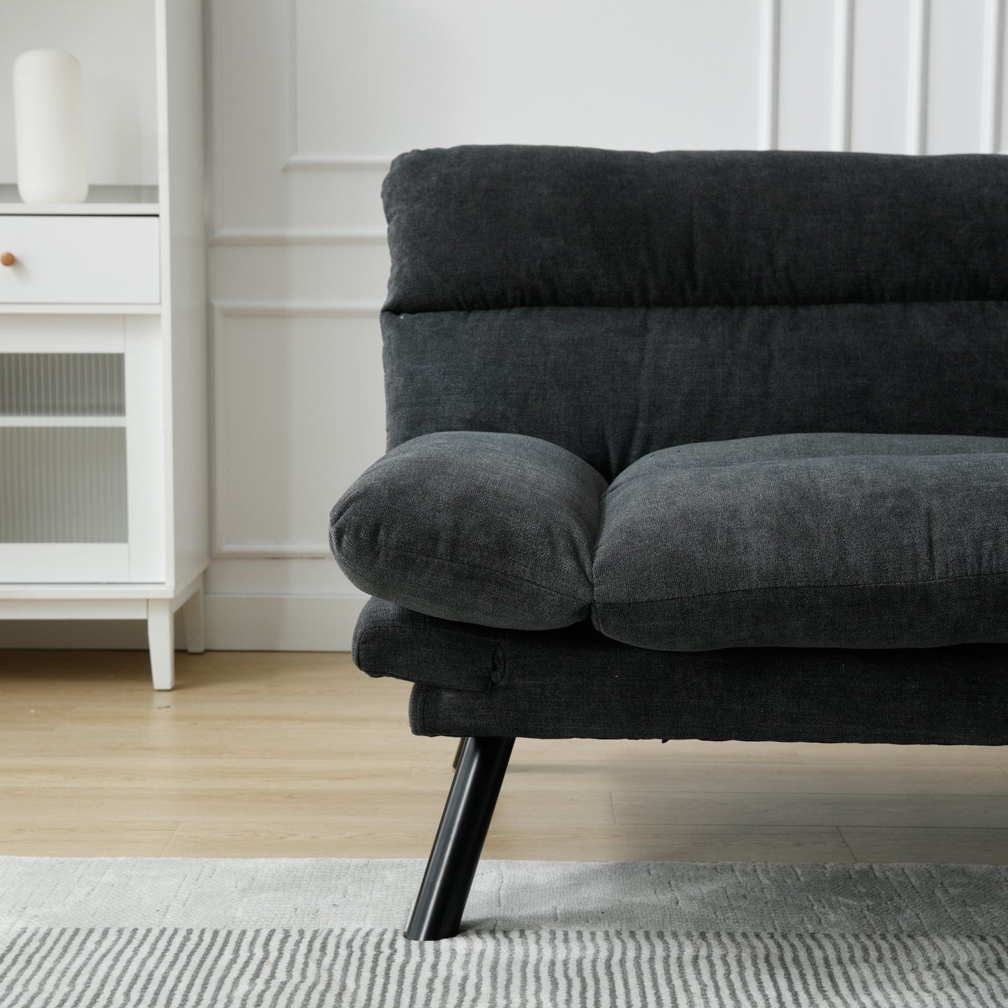Canapé 2 places en tissu Teddy 70.08 avec coussins épais, pieds en métal et capacité de charge de 600 lb