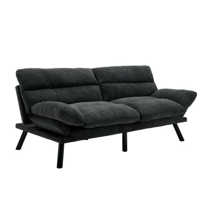 Canapé 2 places en tissu Teddy 70.08 avec coussins épais, pieds en métal et capacité de charge de 600 lb