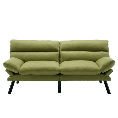 Canapé 2 places en tissu Teddy 70.08 avec coussins épais, pieds en métal et capacité de charge de 600 lb