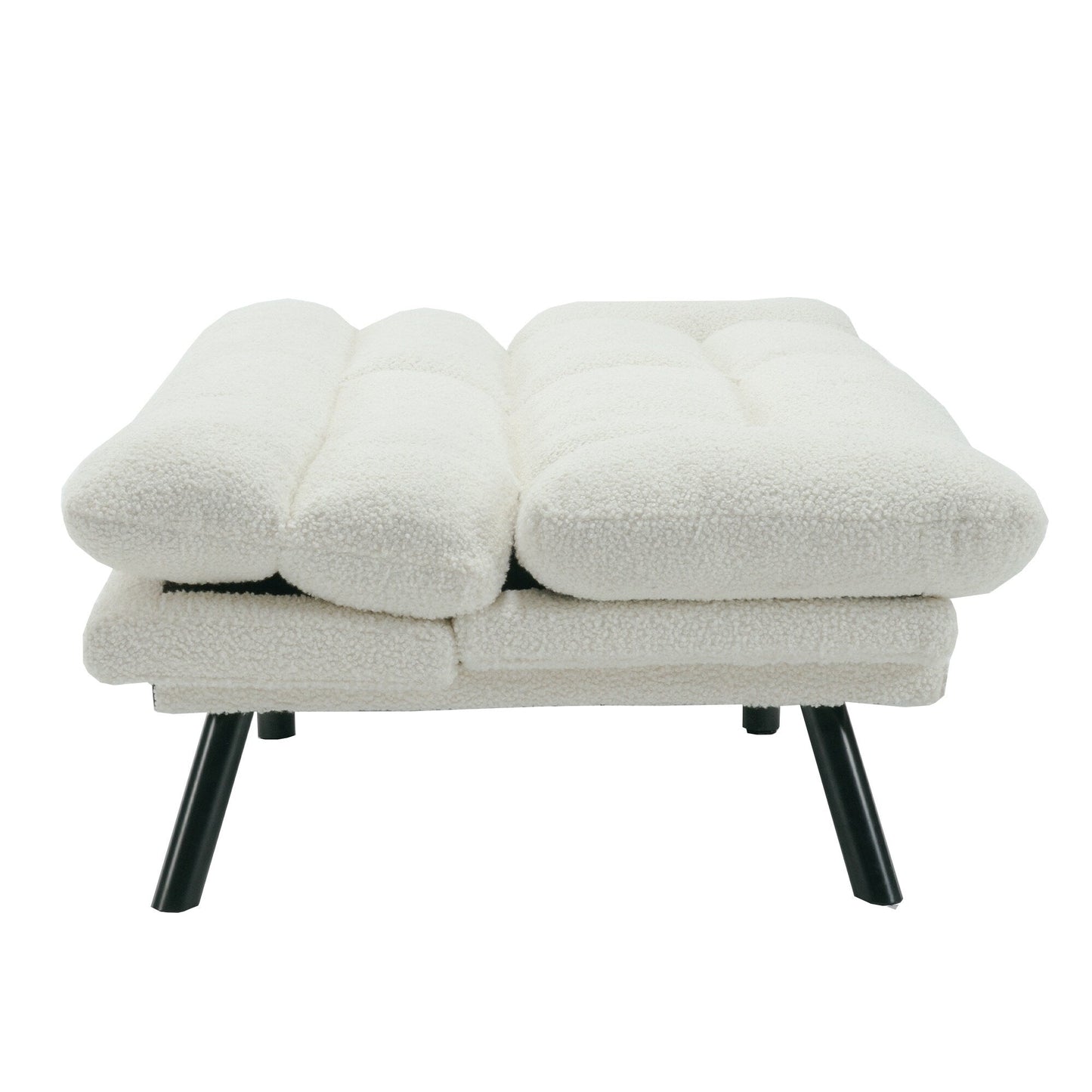 Canapé 2 places en tissu Teddy 70.08 avec coussins épais, pieds en métal et capacité de charge de 600 lb