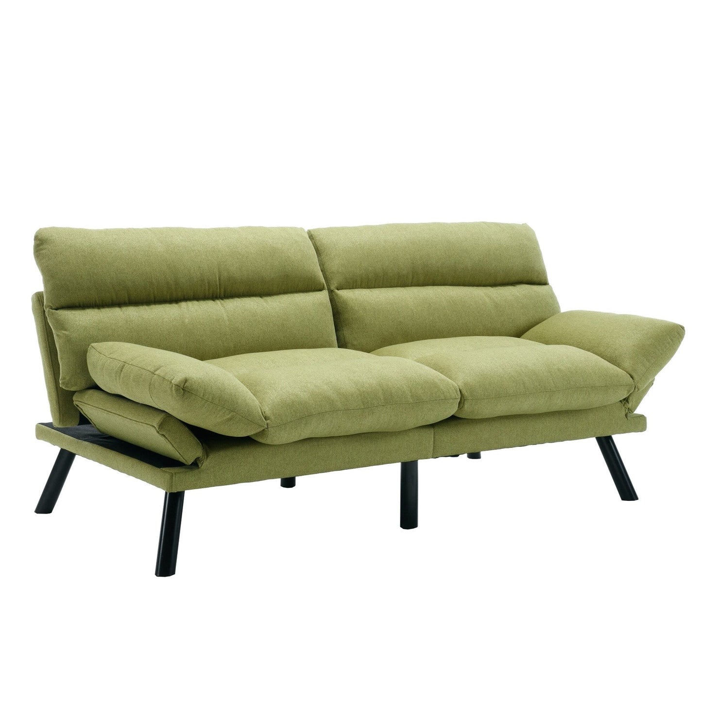 Canapé 2 places en tissu Teddy 70.08 avec coussins épais, pieds en métal et capacité de charge de 600 lb