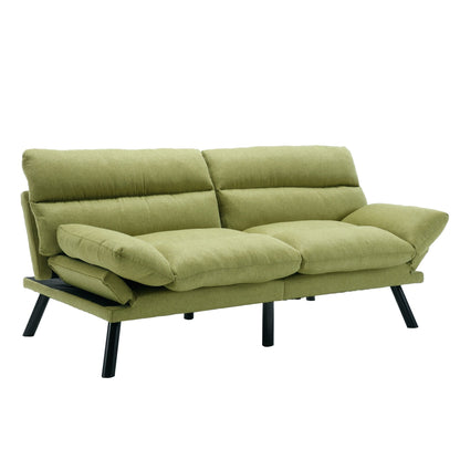 Canapé 2 places en tissu Teddy 70.08 avec coussins épais, pieds en métal et capacité de charge de 600 lb