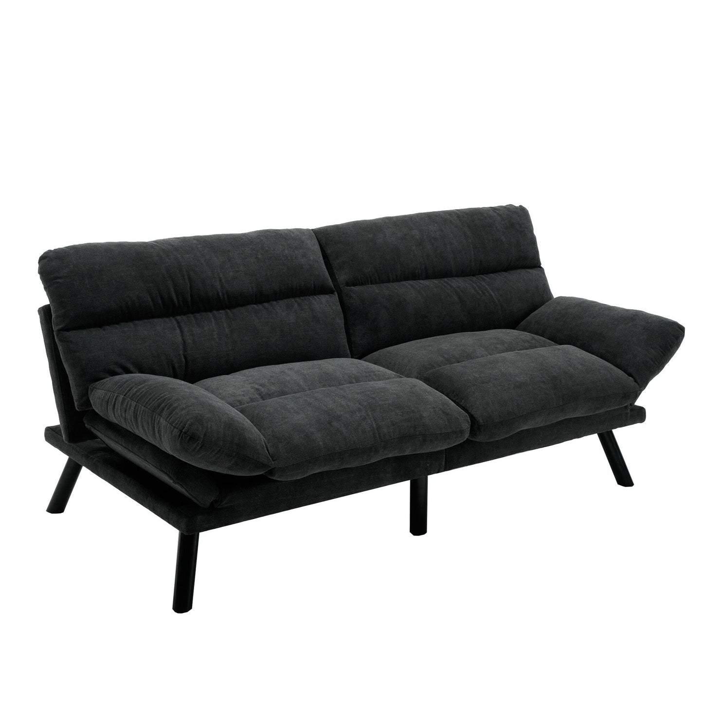 Canapé 2 places en tissu Teddy 70.08 avec coussins épais, pieds en métal et capacité de charge de 600 lb