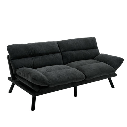 Canapé 2 places en tissu Teddy 70.08 avec coussins épais, pieds en métal et capacité de charge de 600 lb