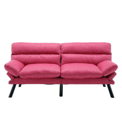 Canapé 2 places en tissu Teddy 70.08 avec coussins épais, pieds en métal et capacité de charge de 600 lb