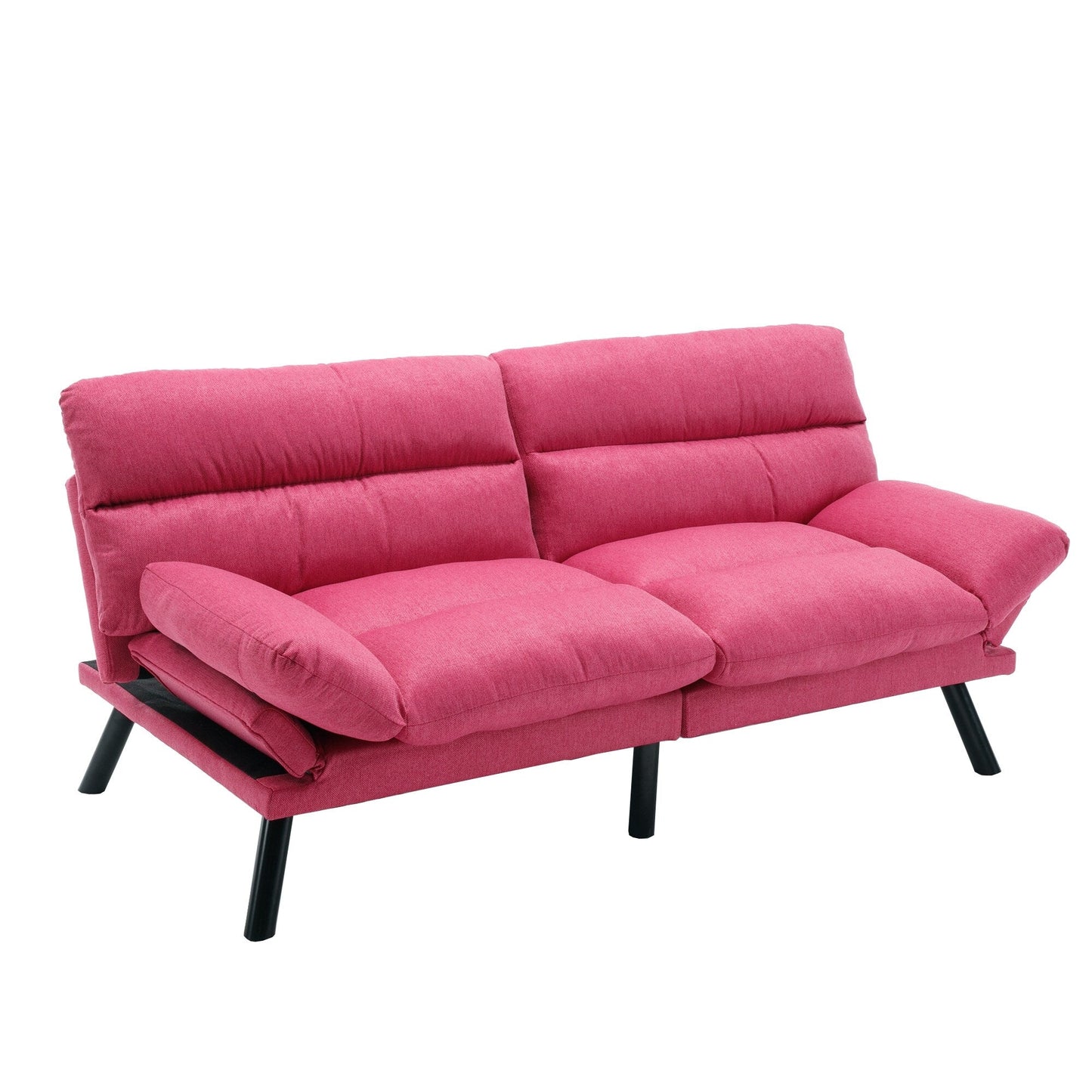 Canapé 2 places en tissu Teddy 70.08 avec coussins épais, pieds en métal et capacité de charge de 600 lb