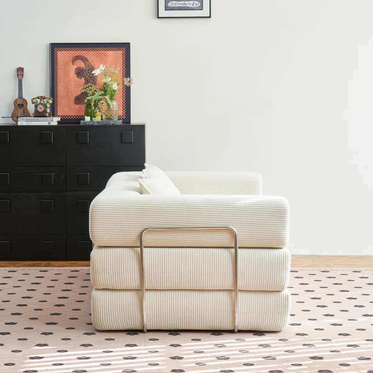 Canapé-lit convertible de 78,8 cm avec coussin et accoudoirs