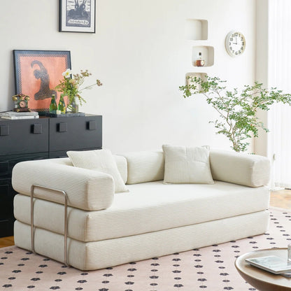 Canapé-lit convertible de 78,8 cm avec coussin et accoudoirs