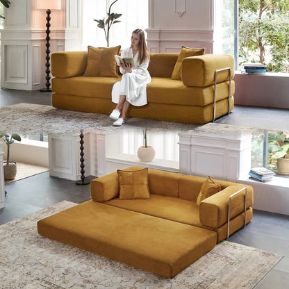 Canapé-lit convertible de 78,8 cm avec coussin et accoudoirs