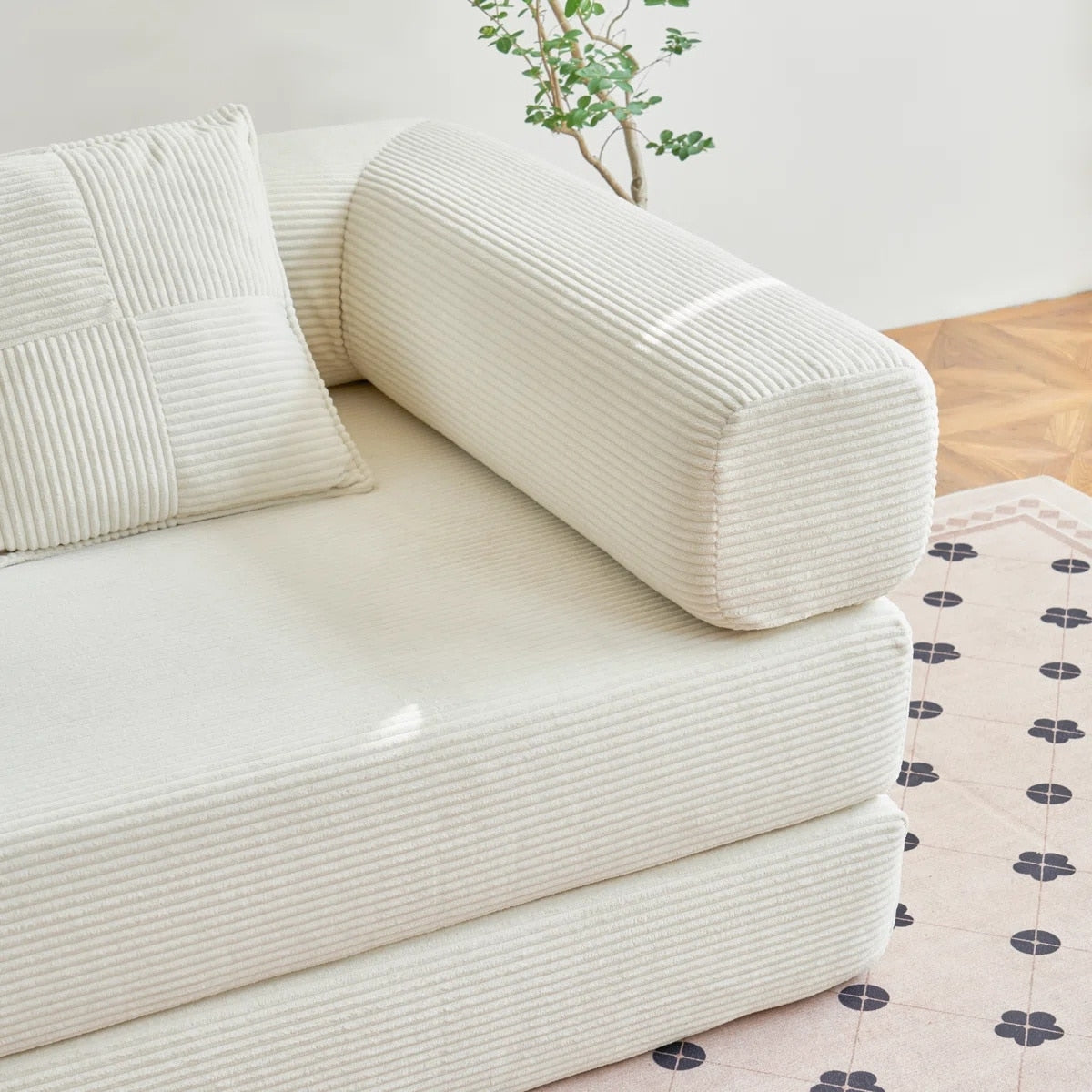 Canapé-lit convertible de 78,8 cm avec coussin et accoudoirs