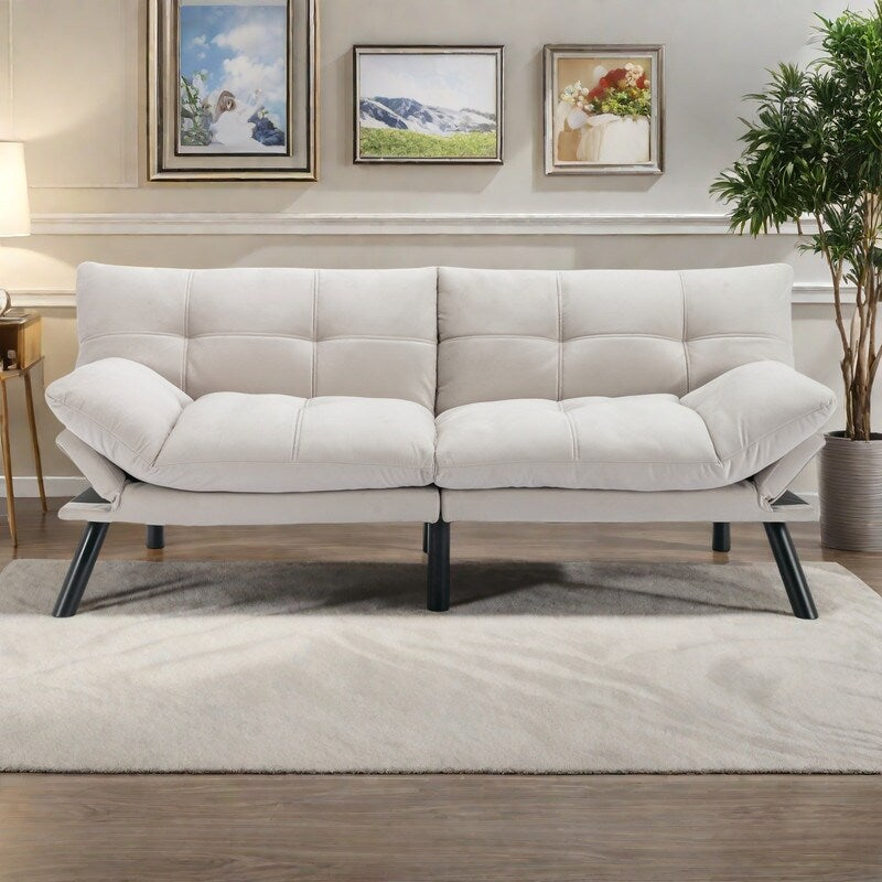 Canapé-lit convertible en cuir avec dossier réglable (70,87 $)