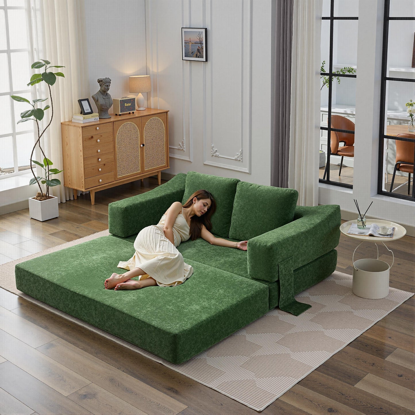 Canapé-lit convertible rembourré 70,87 $, fauteuil convertible, canapé de sol confortable pour salon, chambre, tissu chenille
