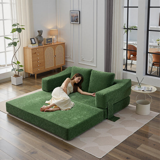 Canapé-lit convertible rembourré 70,87 $, fauteuil convertible, canapé de sol confortable pour salon, chambre, tissu chenille
