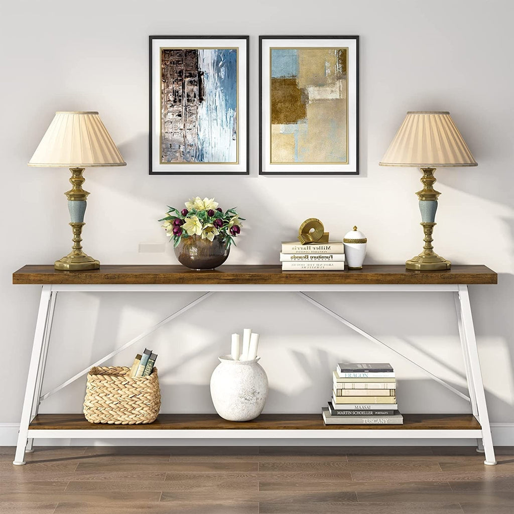 Table console d'entrée industrielle extra-longue de 70,9 pouces