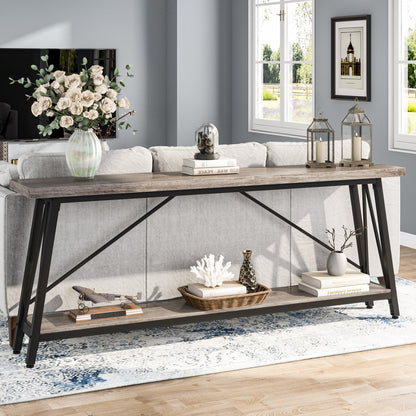 Table console d'entrée industrielle extra-longue de 70,9 pouces